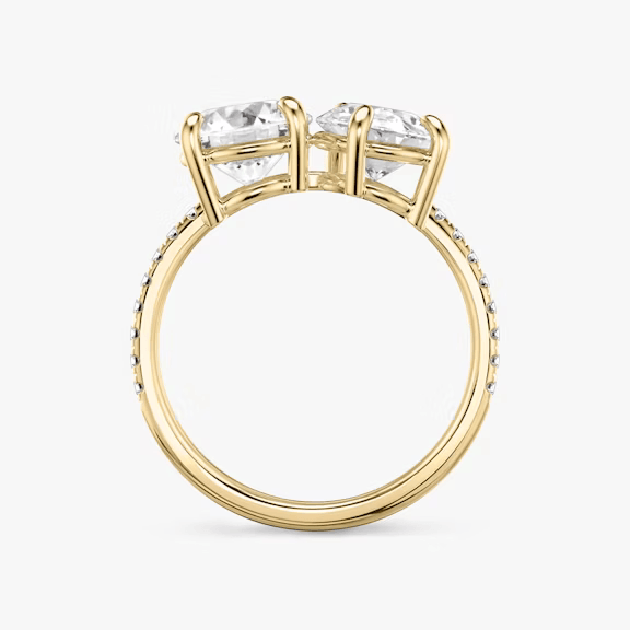 ecomposer-view with diamond shape-round-and-pear,ecomposer-metal type-yellow-gold-18k