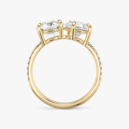 ecomposer-view with diamond shape-round-and-pear,ecomposer-metal type-yellow-gold-18k