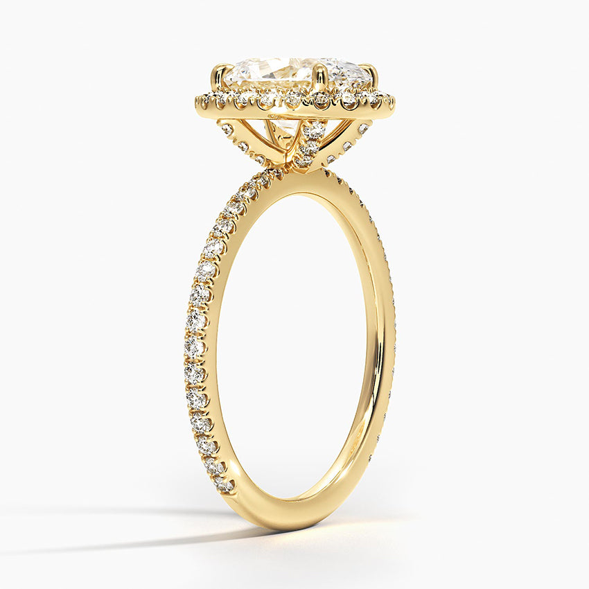 ecomposer-metal type-yellow-gold-18K,ecomposer-ring setting-halo-pave