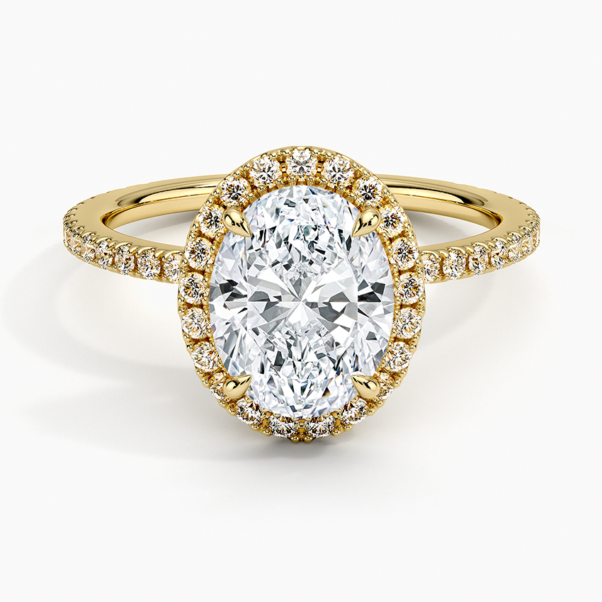 ecomposer-metal type-yellow-gold-18K,ecomposer-ring setting-halo-pave