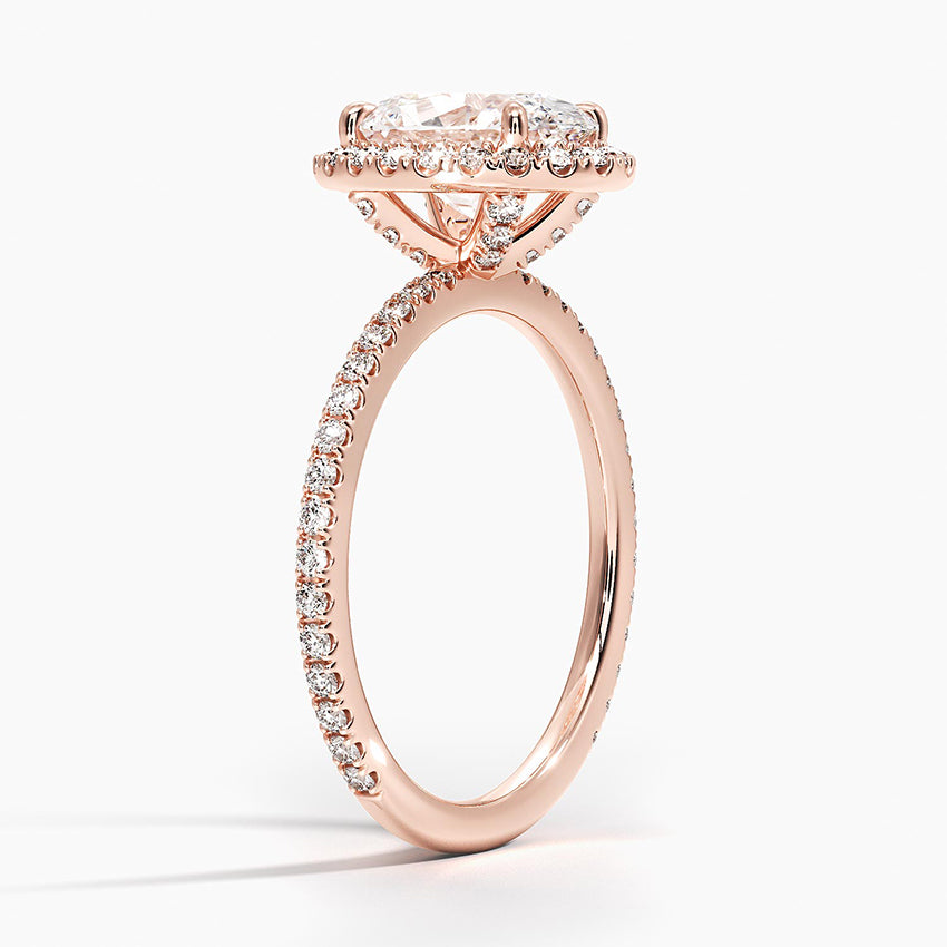 ecomposer-metal type-rose-gold-18K,ecomposer-ring setting-halo-pave