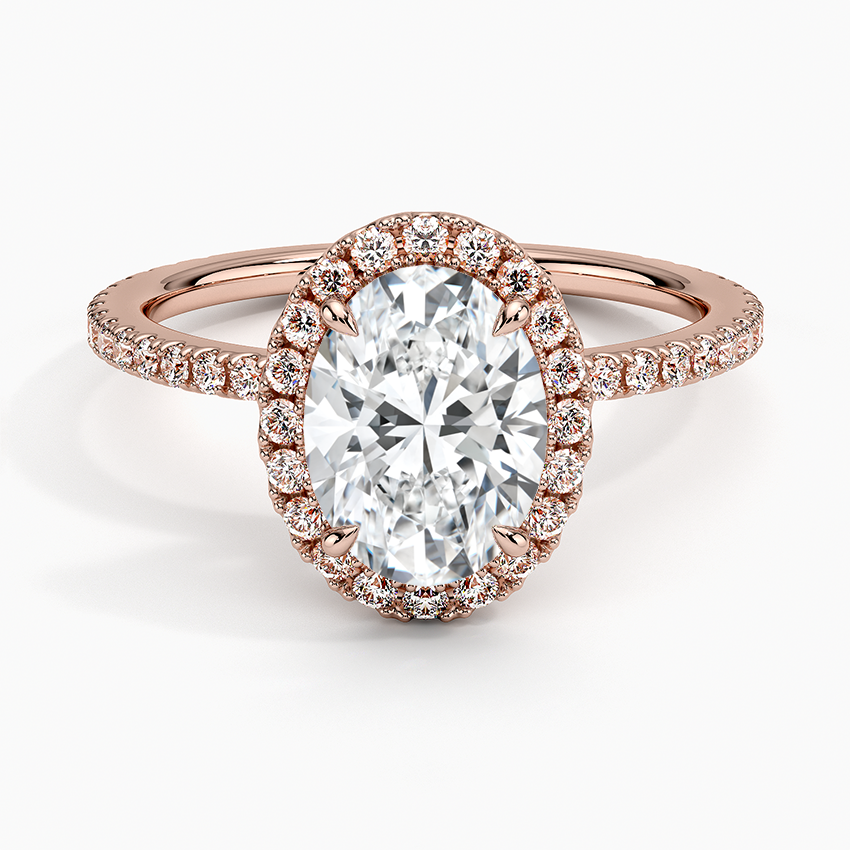 ecomposer-metal type-rose-gold-18K,ecomposer-ring setting-halo-pave