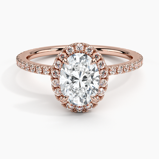 ecomposer-view with diamond shape-oval,ecomposer-size-1-ct,ecomposer-metal type-rose-gold-18k