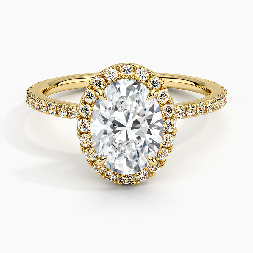 ecomposer-metal type-yellow-gold-18K,ecomposer-ring setting-halo-pave