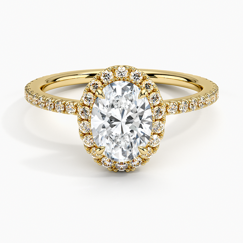 ecomposer-metal type-yellow-gold-18K,ecomposer-ring setting-halo-pave