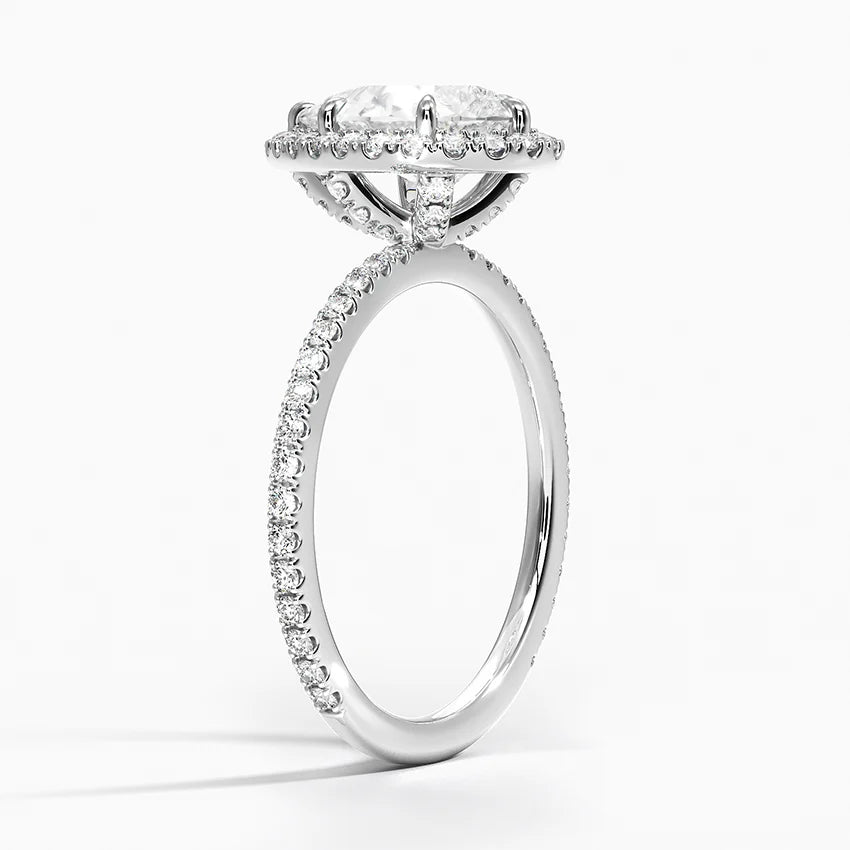 ecomposer-metal type-white-gold-18K,ecomposer-ring setting-halo-pave