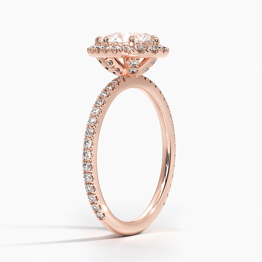 ecomposer-metal type-rose-gold-18K,ecomposer-ring setting-pave-halo