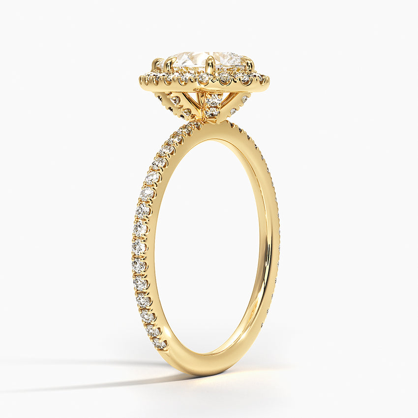 ecomposer-metal type-yellow-gold-18K,ecomposer-ring setting-pave-halo