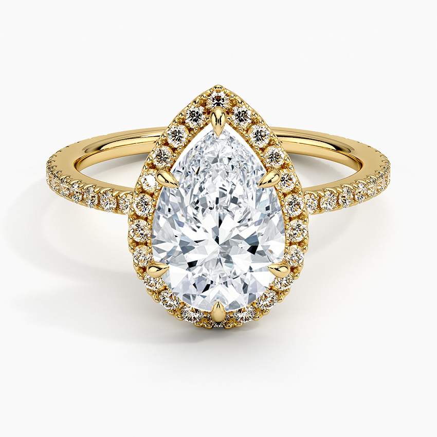 ecomposer-metal type-yellow-gold-18K,ecomposer-ring setting-halo-pave