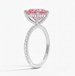 Pave Pink Heart Lab Diamond Ring in White Gold 18K
