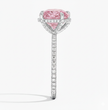 Pave Pink Heart Lab Diamond Ring in White Gold 18K