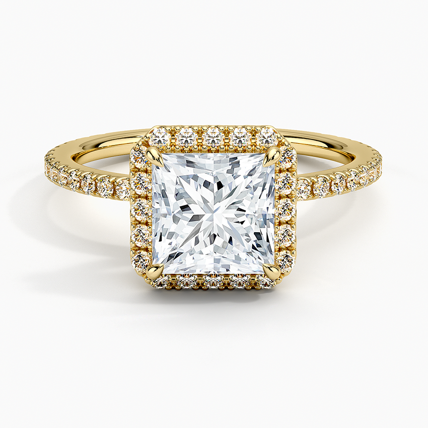 ecomposer-metal type-yellow-gold-18K,ecomposer-ring setting-halo-pave