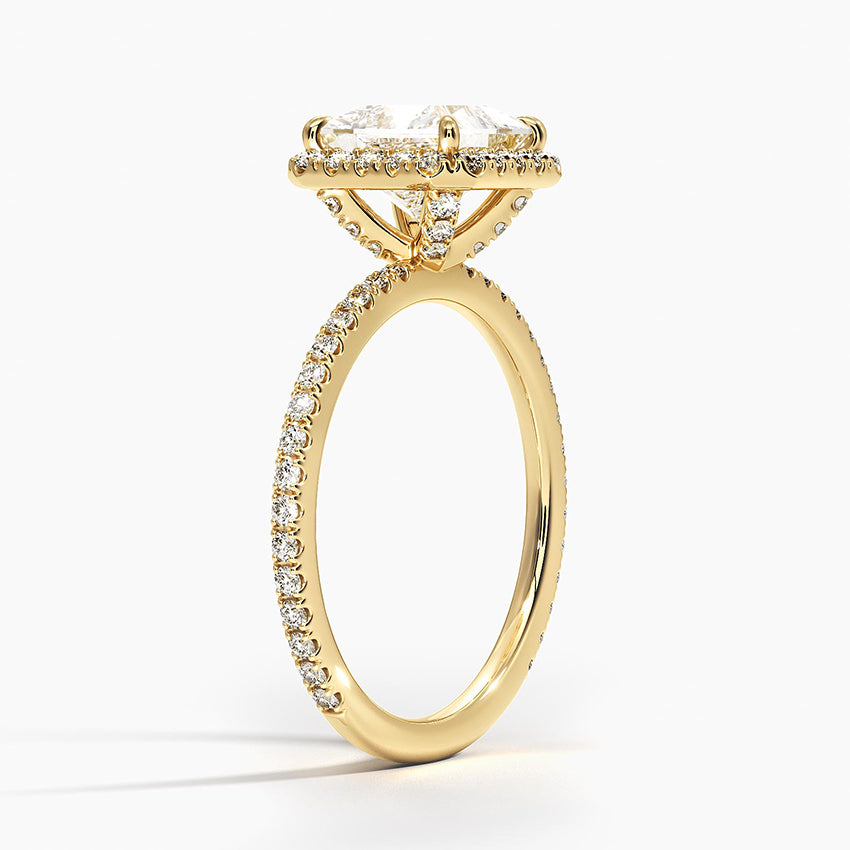 ecomposer-metal type-yellow-gold-18K,ecomposer-ring setting-halo-pave