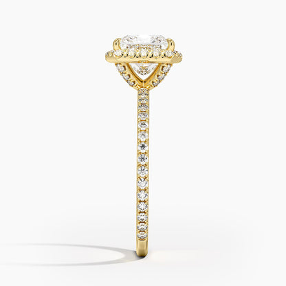 ecomposer-metal type-yellow-gold-18K,ecomposer-ring setting-halo-pave
