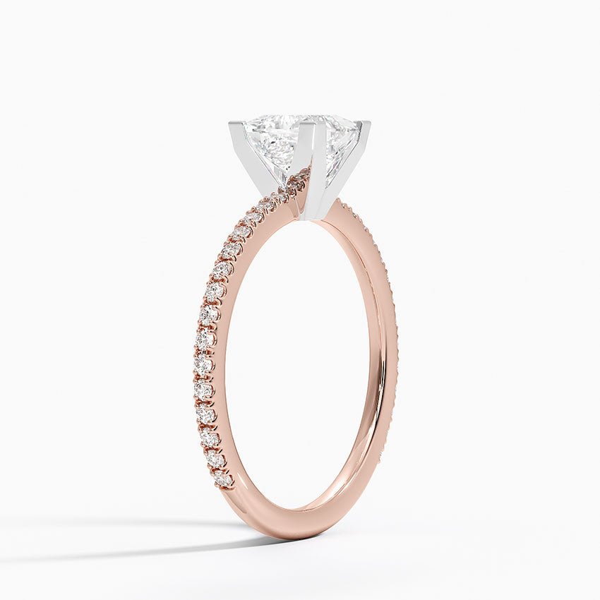 ecomposer-view with diamond shape-princess,ecomposer-size-1-ct,ecomposer-metal type-rose-gold-18k