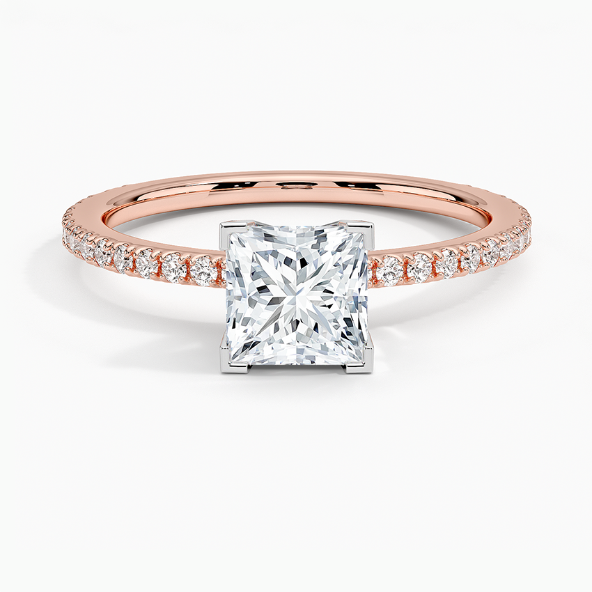 ecomposer-view with diamond shape-princess,ecomposer-size-1-ct,ecomposer-metal type-rose-gold-18k