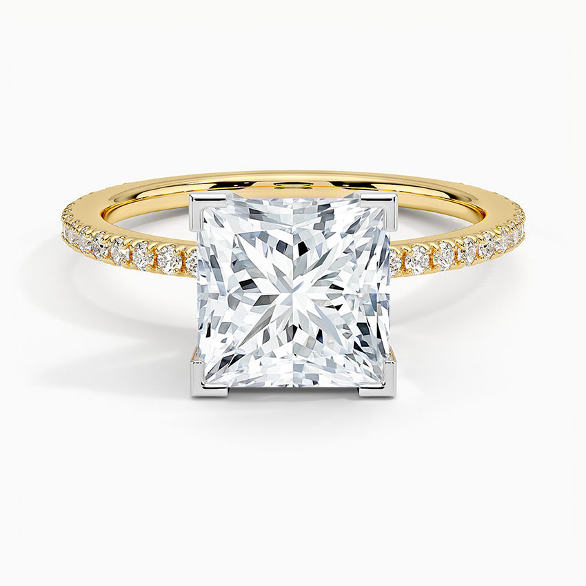 ecomposer-view with diamond shape-princess,ecomposer-size-2-ct,ecomposer-metal type-yellow-gold-18k