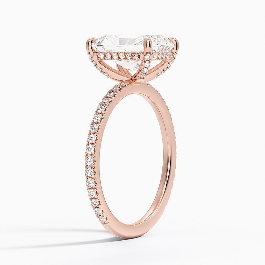 ecomposer-view with diamond shape-radiant,ecomposer-size-2-ct,ecomposer-metal type-rose-gold-18k