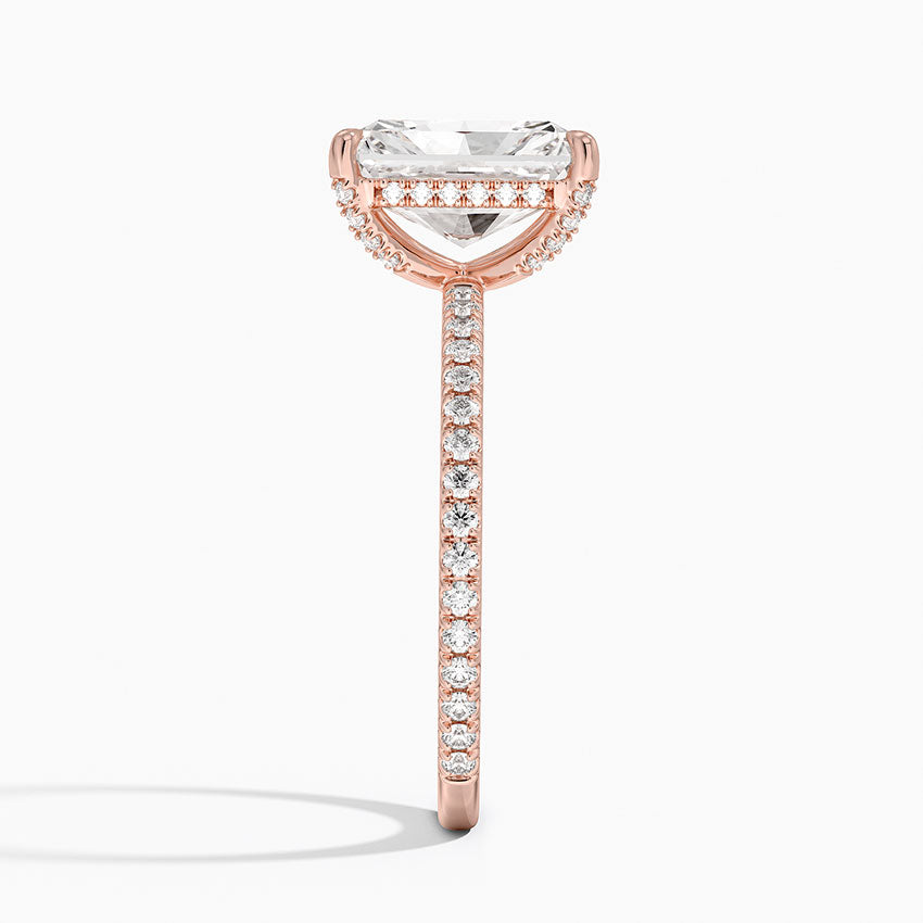 ecomposer-view with diamond shape-radiant,ecomposer-size-2-ct,ecomposer-metal type-rose-gold-18k