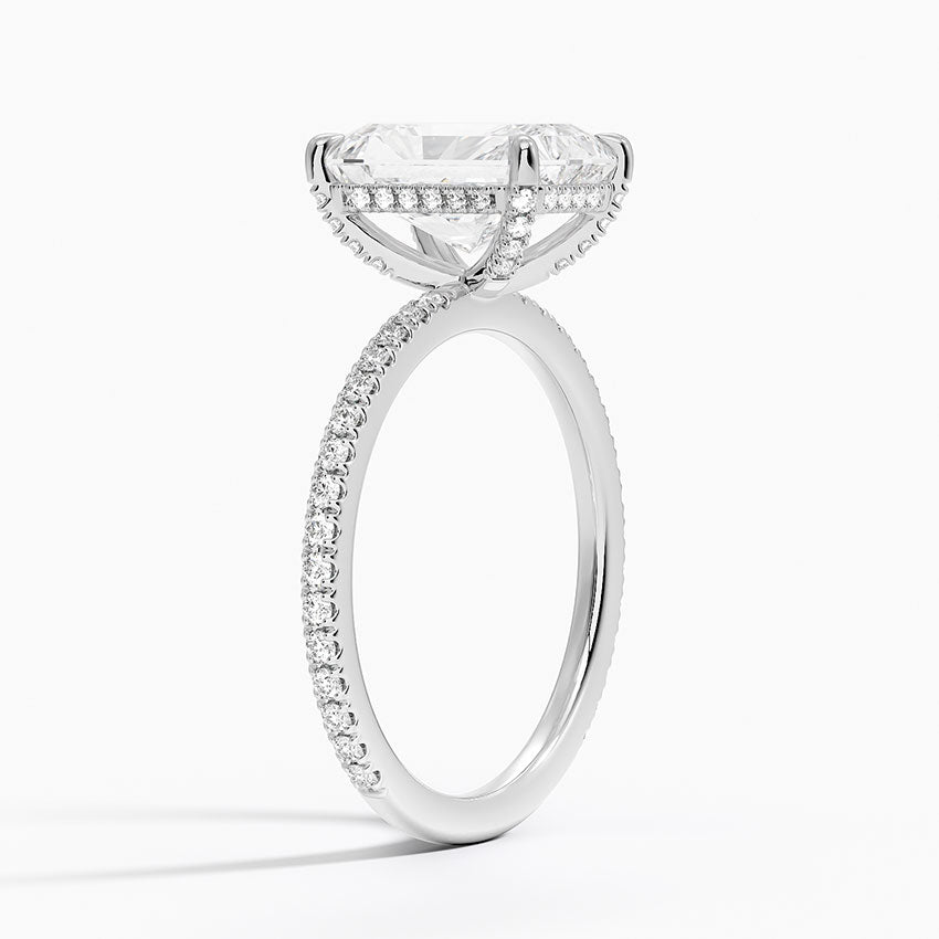 ecomposer-view with diamond shape-radiant,ecomposer-size-2-ct,ecomposer-metal type-white-gold-18k