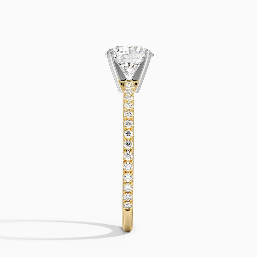 ecomposer-view with diamond shape-round,ecomposer-size-1-ct,ecomposer-metal type-yellow-gold-18k