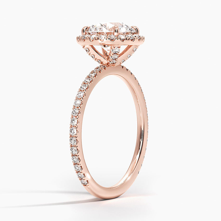 ecomposer-metal type-rose-gold-18K,ecomposer-ring setting-halo-pave