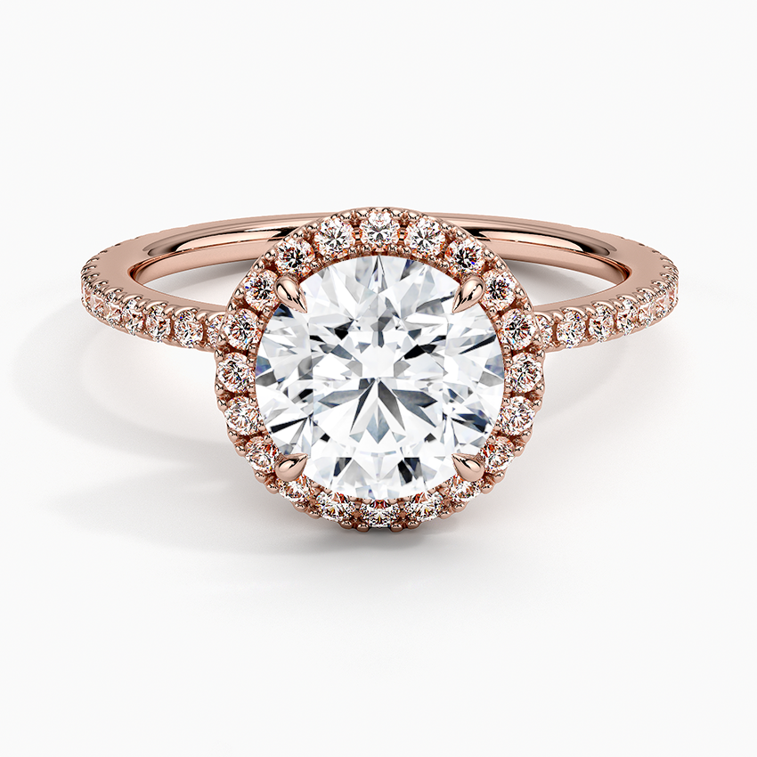 ecomposer-metal type-rose-gold-18K,ecomposer-ring setting-halo-pave