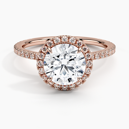 ecomposer-metal type-rose-gold-18K,ecomposer-ring setting-halo-pave
