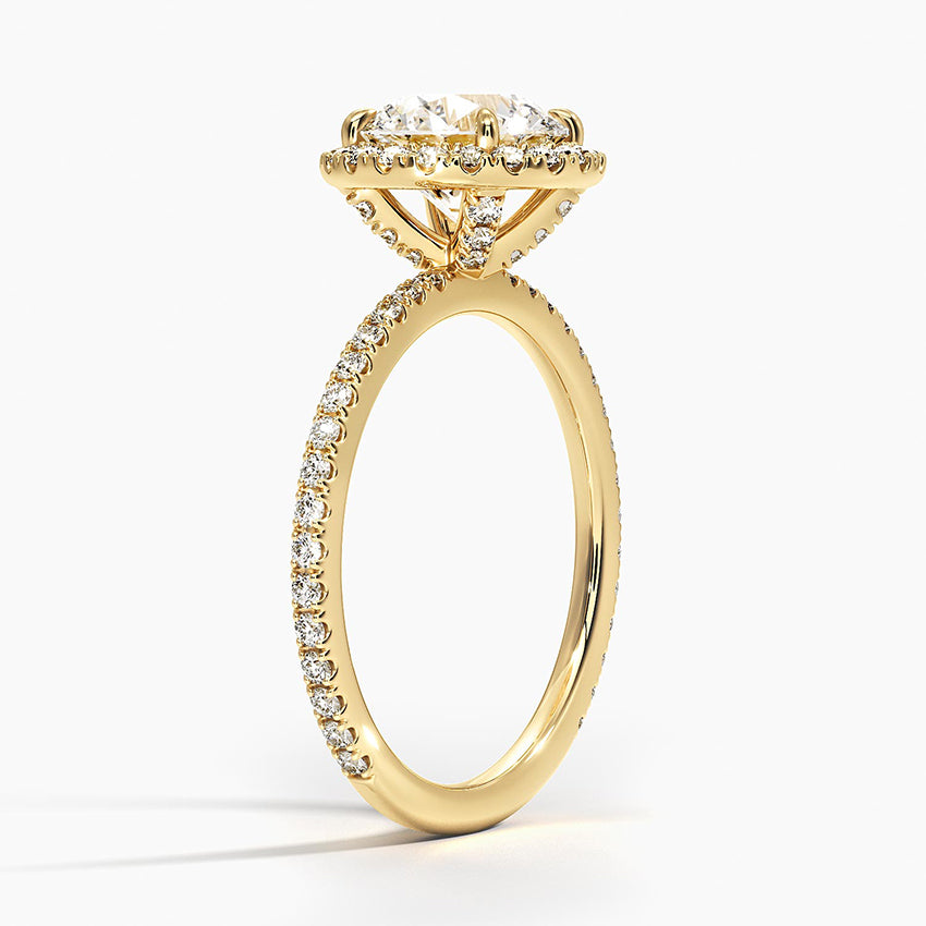 ecomposer-metal type-yellow-gold-18K,ecomposer-ring setting-halo-pave