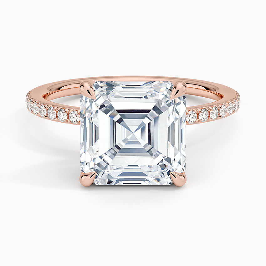 ecomposer-view with diamond shape-asscher, ecomposer-metal type-rose-gold-18k