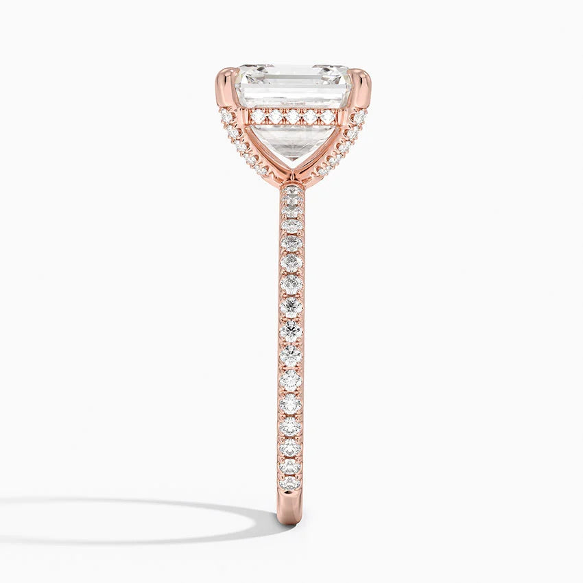 ecomposer-view with diamond shape-asscher, ecomposer-metal type-rose-gold-18k