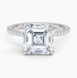 ecomposer-view with diamond shape-asscher, ecomposer-metal type-white-gold-18k