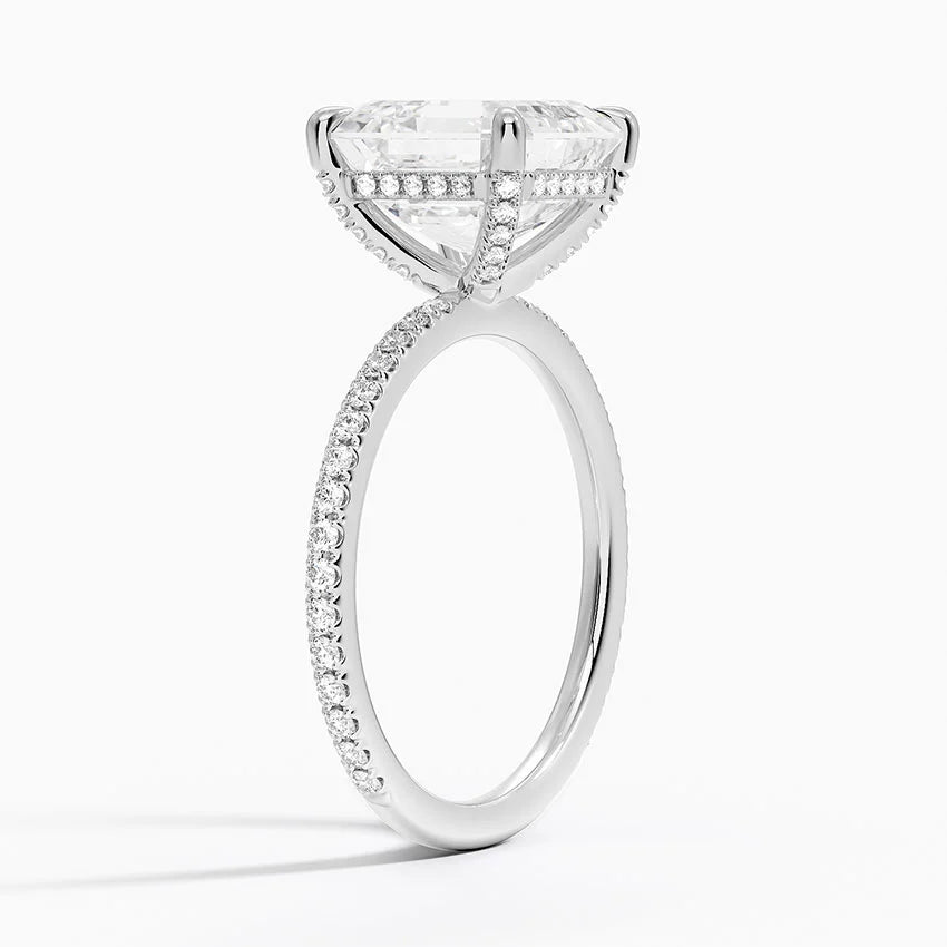 ecomposer-view with diamond shape-asscher, ecomposer-metal type-white-gold-18k