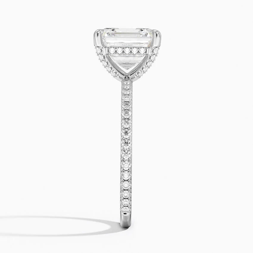 ecomposer-view with diamond shape-asscher, ecomposer-metal type-white-gold-18k