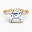 ecomposer-view with diamond shape-asscher, ecomposer-metal type-yellow-gold-18k