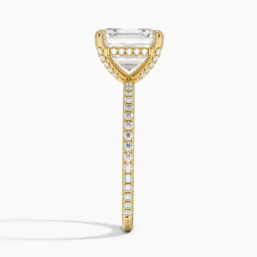 ecomposer-view with diamond shape-asscher, ecomposer-metal type-yellow-gold-18k