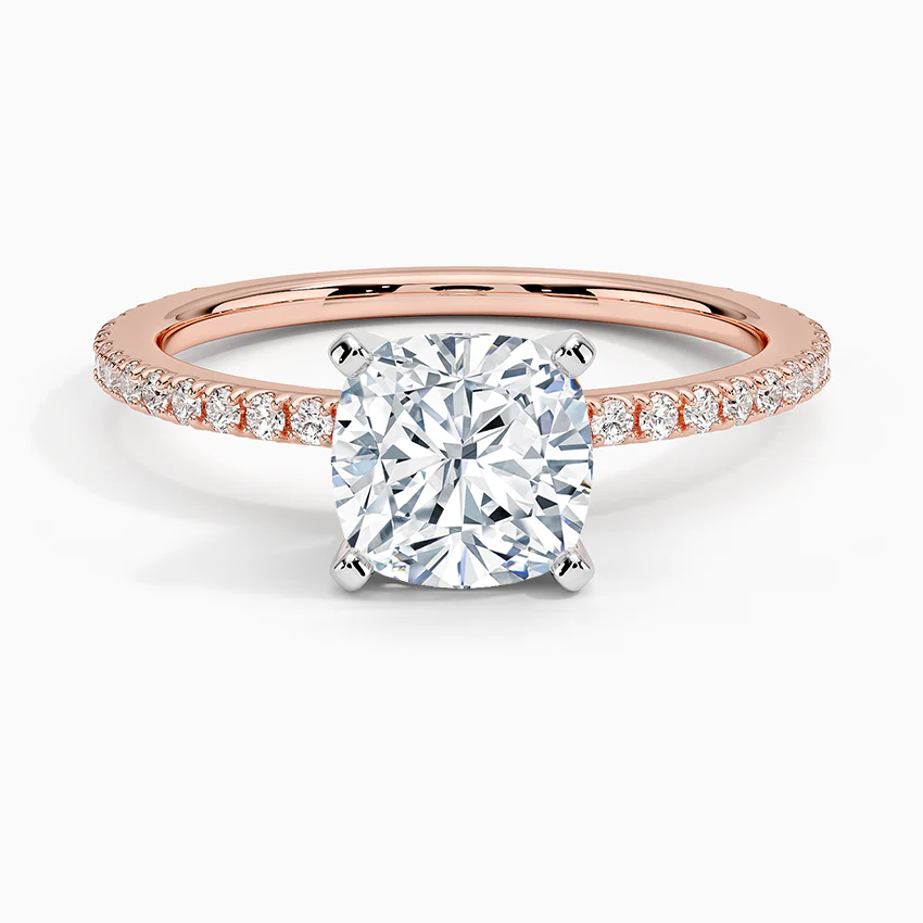 ecomposer-view with diamond shape-cushion,ecomposer-size-1.5-ct,ecomposer-metal type-rose-gold-18k