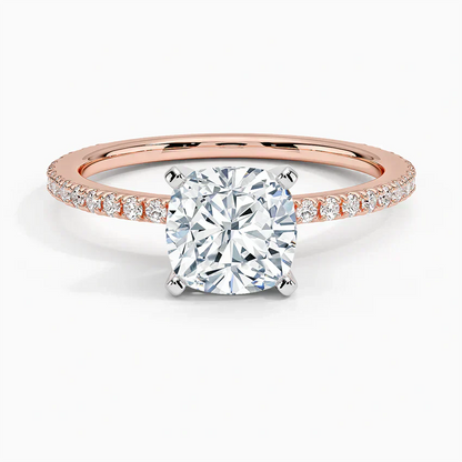 ecomposer-view with diamond shape-cushion,ecomposer-size-1.5-ct,ecomposer-metal type-rose-gold-18k