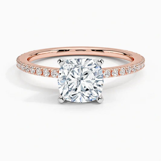 ecomposer-view with diamond shape-cushion,ecomposer-size-1.5-ct,ecomposer-metal type-rose-gold-18k