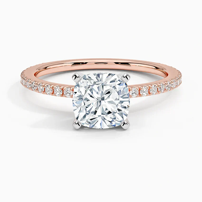 ecomposer-view with diamond shape-cushion,ecomposer-size-1.5-ct,ecomposer-metal type-rose-gold-18k