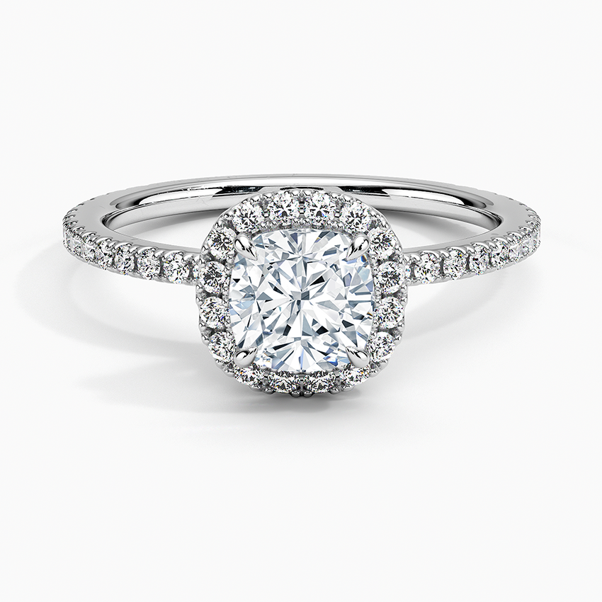ecomposer-view with diamond shape-cushion,ecomposer-size-1-ct,ecomposer-metal type-white-gold-18k
