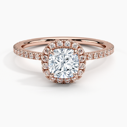 ecomposer-view with diamond shape-cushion,ecomposer-size-1-ct,ecomposer-metal type-rose-gold-18k