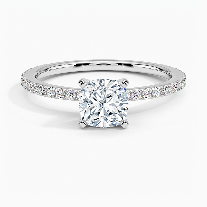 ecomposer-view with diamond shape-cushion,ecomposer-size-1-ct,ecomposer-metal type-white-gold-18k