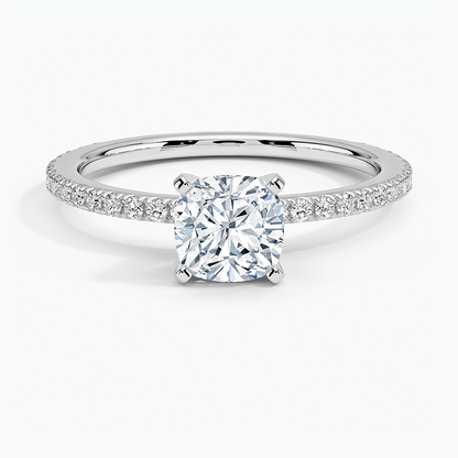 ecomposer-view with diamond shape-cushion,ecomposer-size-1-ct,ecomposer-metal type-white-gold-18k