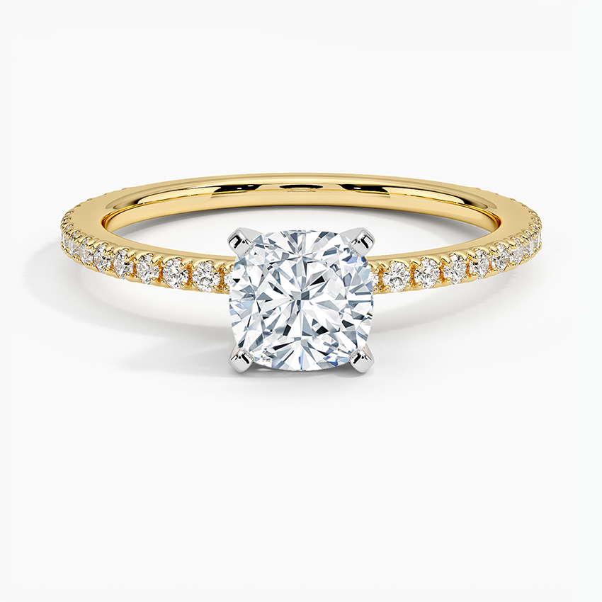ecomposer-view with diamond shape-cushion,ecomposer-size-1-ct,ecomposer-metal type-yellow-gold-18k