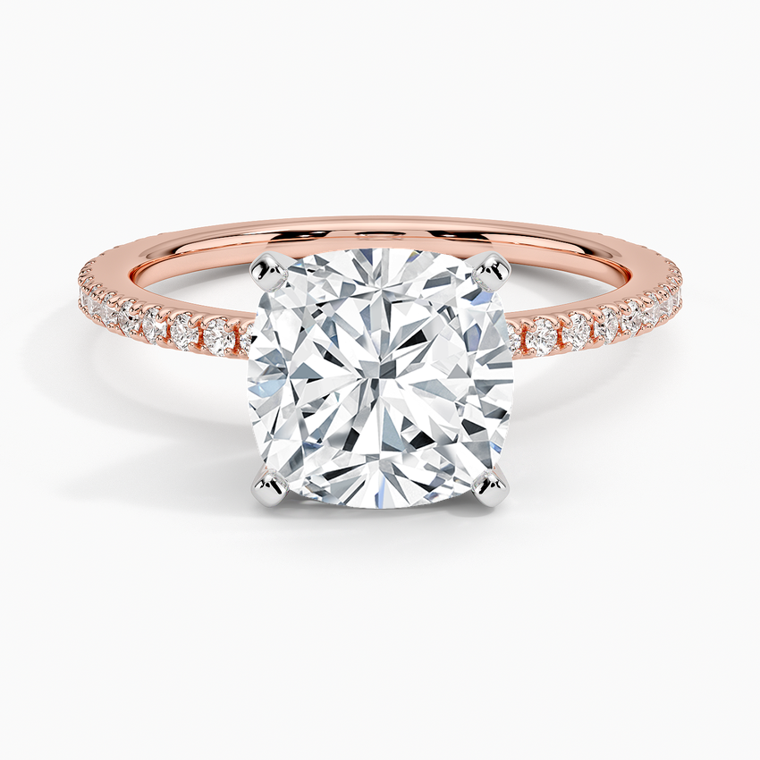 ecomposer-view with diamond shape-cushion,ecomposer-size-2.5-ct,ecomposer-metal type-rose-gold-18k