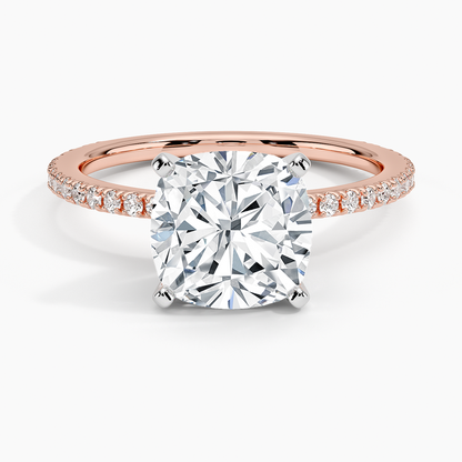 ecomposer-view with diamond shape-cushion,ecomposer-size-2.5-ct,ecomposer-metal type-rose-gold-18k