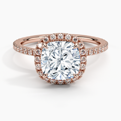 ecomposer-view with diamond shape-cushion,ecomposer-size-2-ct,ecomposer-metal type-rose-gold-18k