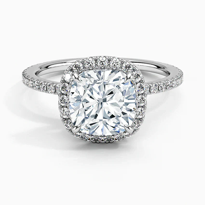 ecomposer-view with diamond shape-cushion,ecomposer-size-2-ct,ecomposer-metal type-white-gold-18k