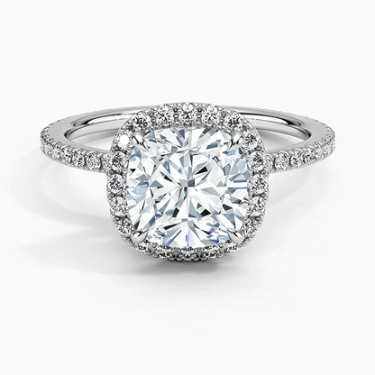 ecomposer-view with diamond shape-cushion,ecomposer-size-2-ct,ecomposer-metal type-white-gold-18k